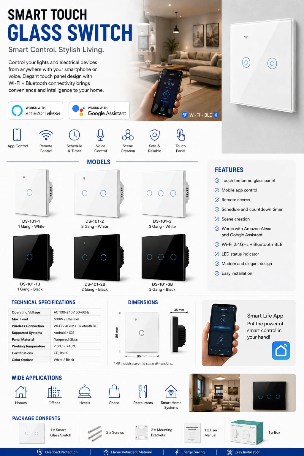 Smart Touch Glass Switch